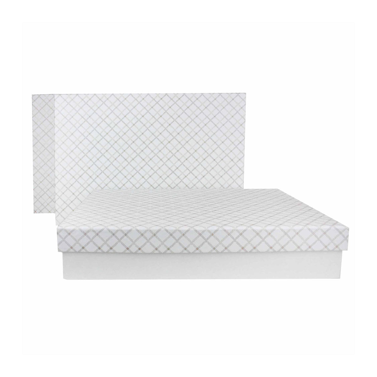 Set of 3 Handmade White Chequered Gift Boxes (Sizes Available)
