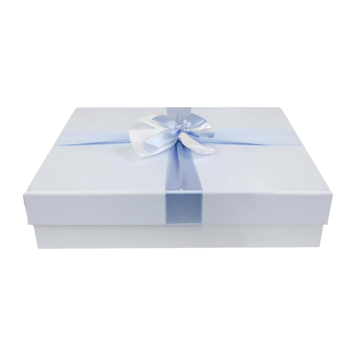Single Baby Blue Gift Box with Blue Satin Ribbon