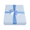 Single Rigid Gift Box, Baby Blue Box with Lid, Satin Decorative Ribbon