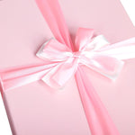 Single Rigid Gift Box, Baby Pink Box with Lid, Satin Decorative Ribbon