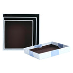 Set of 3 Rigid Square Gift Box, Baby Blue Box with Lid, Satin Decorative Ribbon
