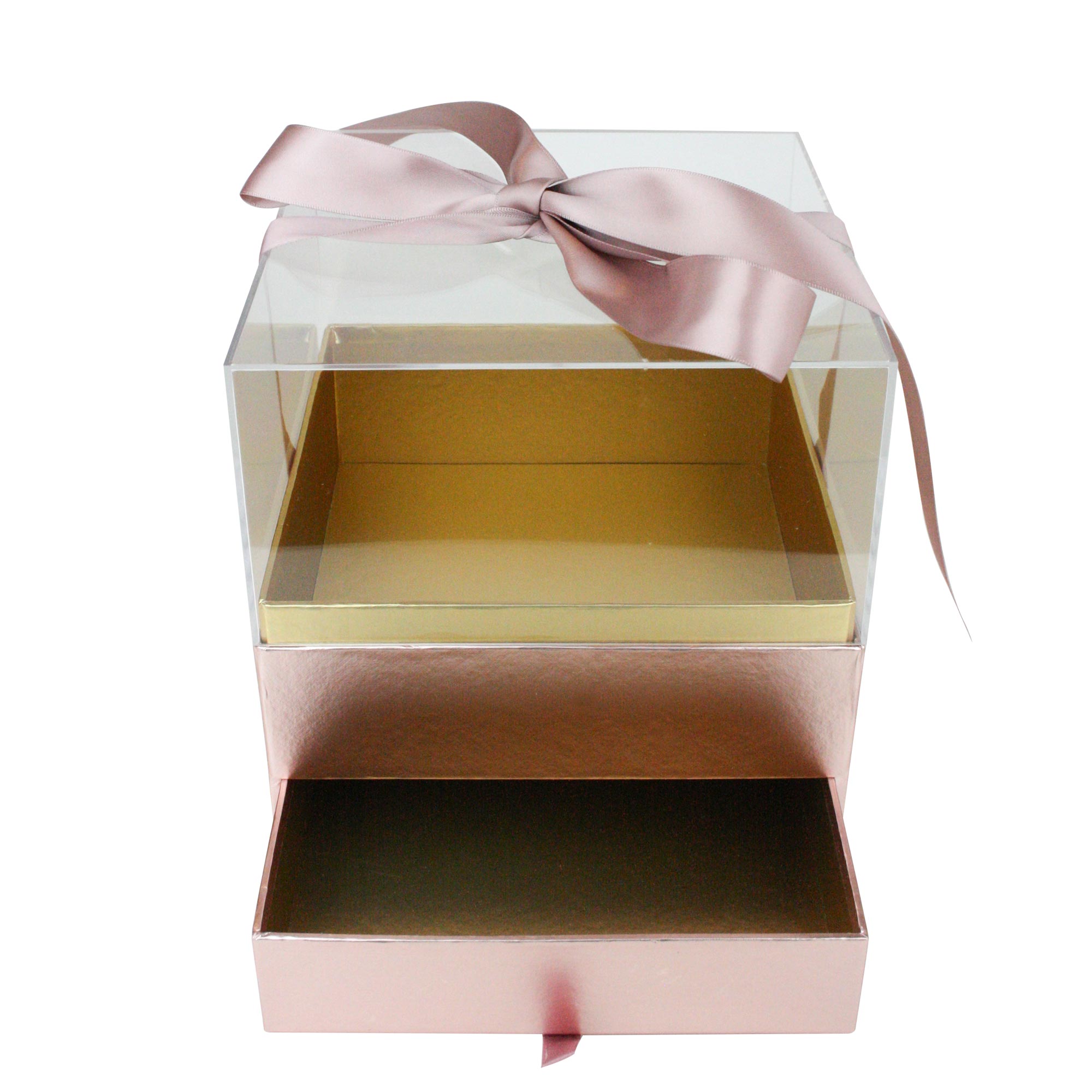 Emartbuy Geschenkbox, 26 X 19 X 7,7 Cm, Fliederfarben Mit Blumenstrauß-Deckel – Wiederverwendbare Kartonschachtel