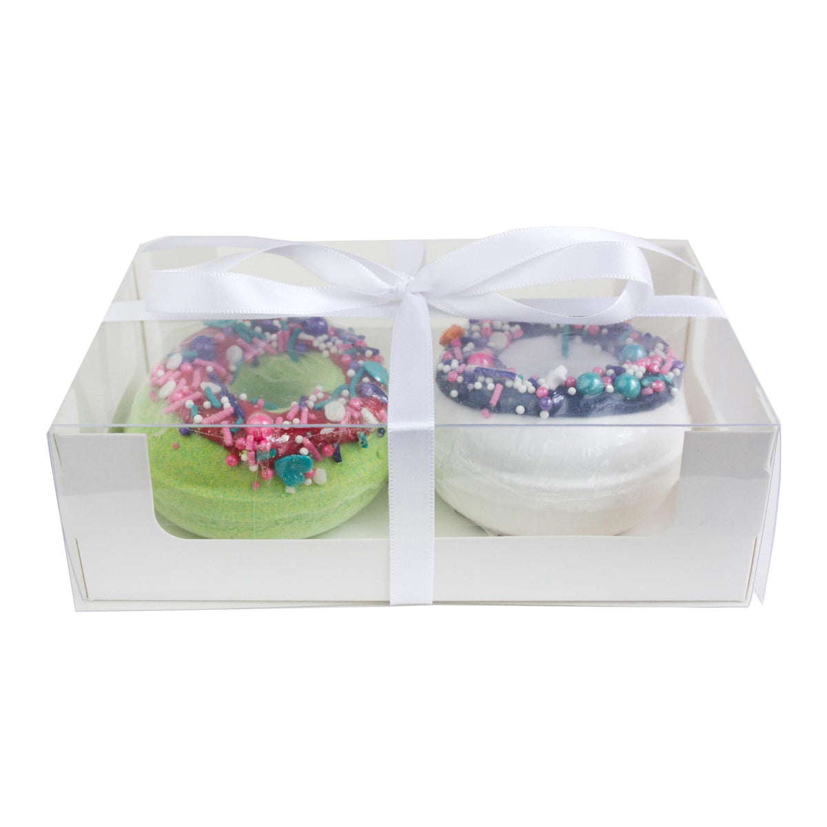 Pack of 12 White Desserts Box with Clear Window and Ribbon