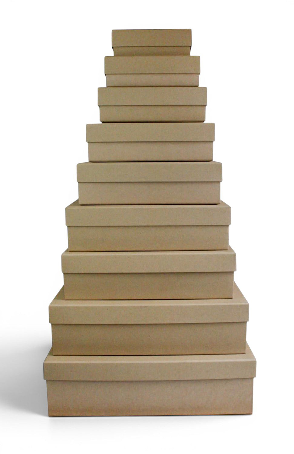 Set of 9 Kraft Rigid Gift Boxes with Lid