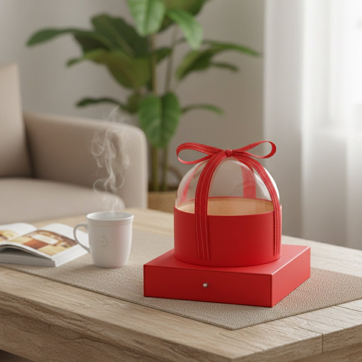 Round Dome Gift Box With Ribbon - Single In Stock on 30/09/2025