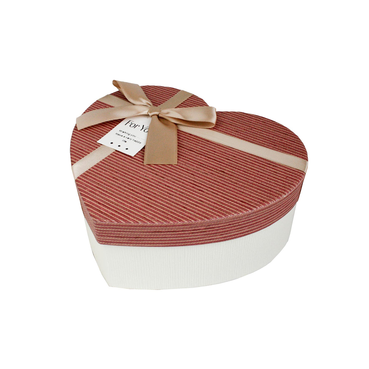 Single Cream/Burgundy Gift Box with Cream Satin Ribbon