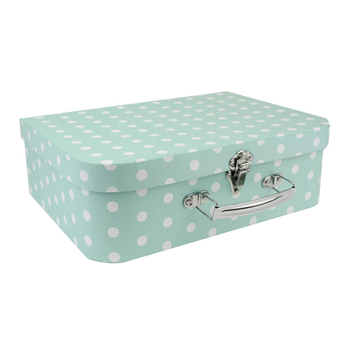 Sea Green Stripes & Polka Print Suitcase Gift Box - Set of 3