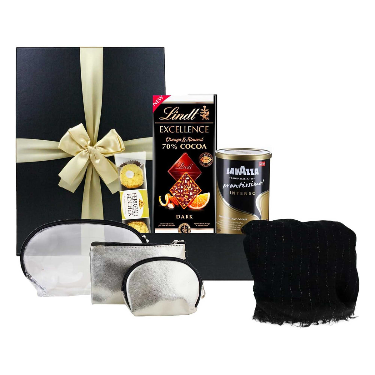Luxury Scarf Gift Hamper - Purse & Coffee Black