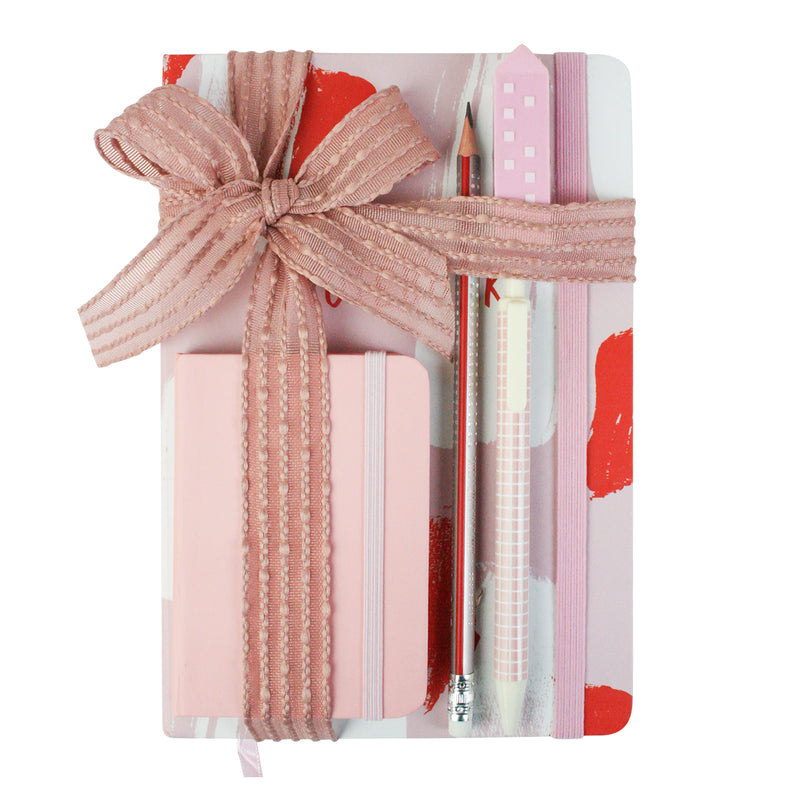 A5 & A7 Pastel Painted Notebook Gift Set - Pink