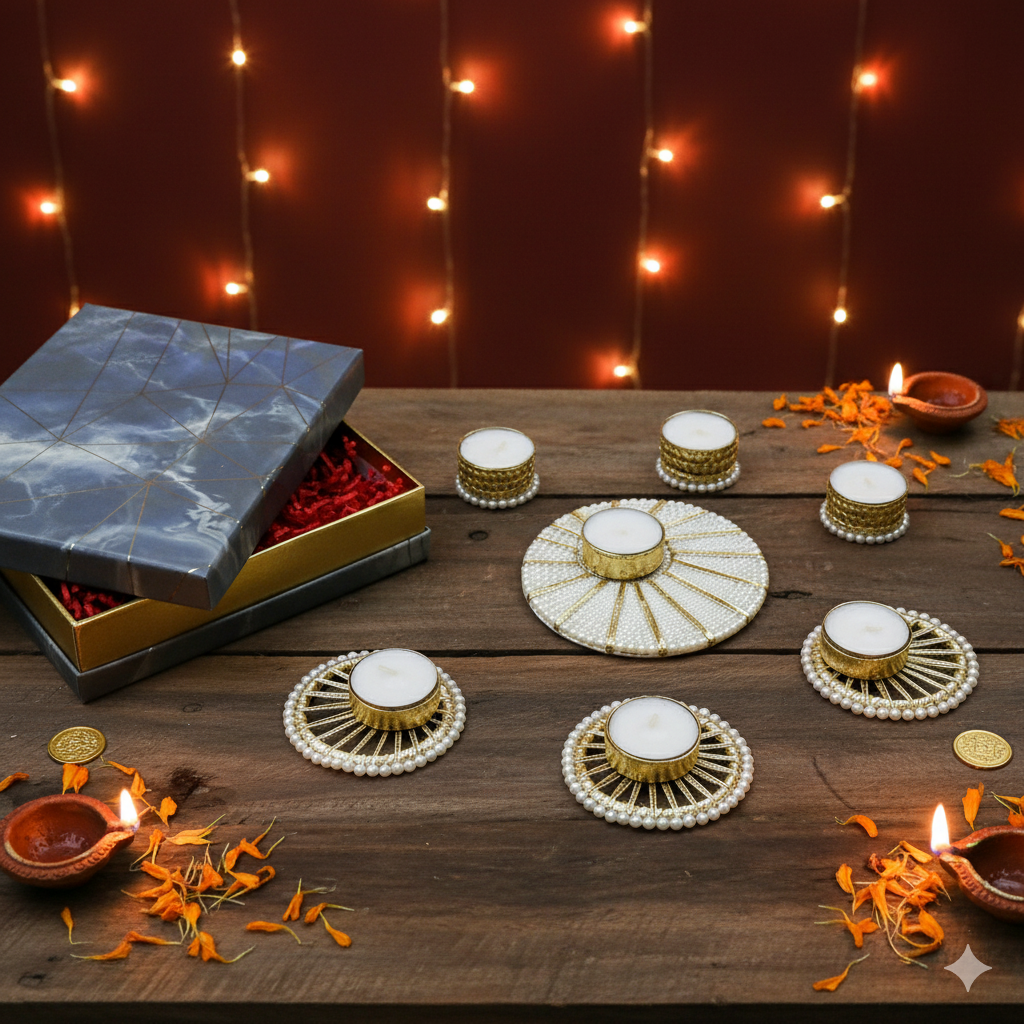 Luxury Elegant Festive Decorative Pearl Tealight Candle Holders