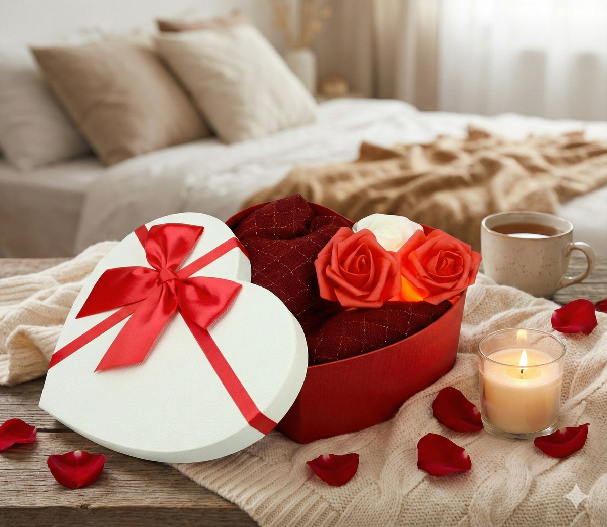 Luxury Scarf Gift Hamper - Scarf & Roses Love