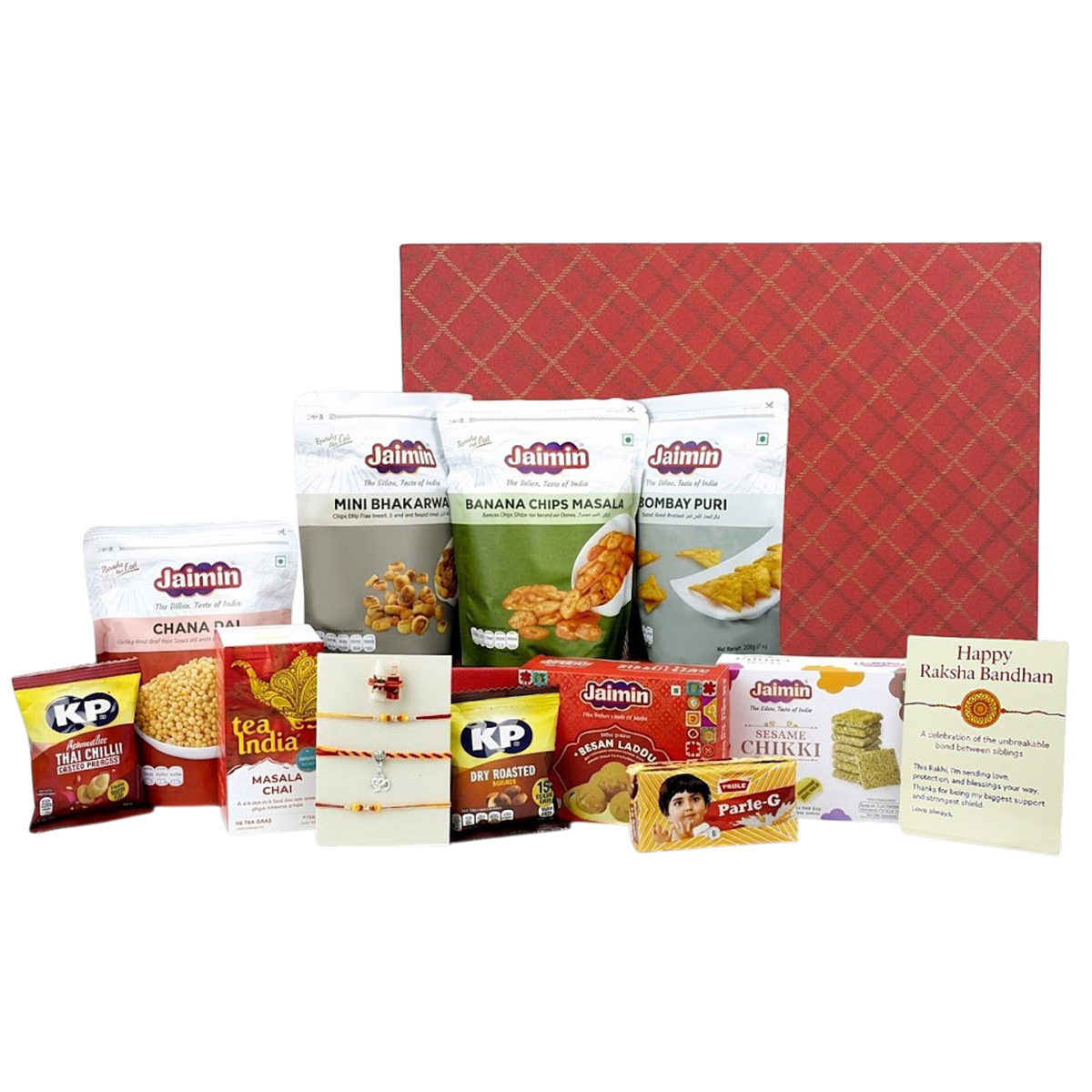 Emartbuy Family Rakhi Hamper with Moli, Rakhi, Indian Snacks & Spiced Tea