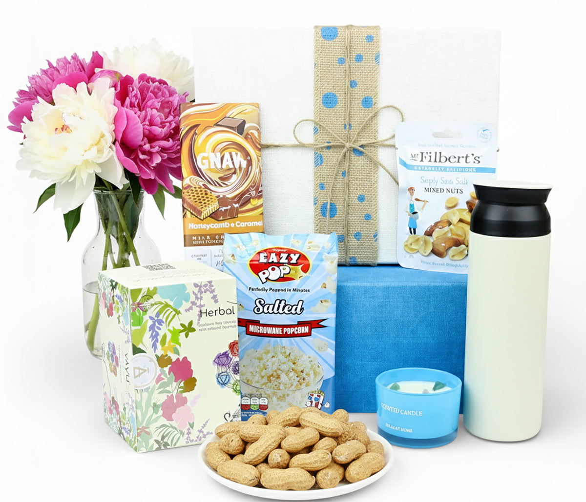 Luxury Relax & Unwind Gift Hamper - Premium Blue Gift Box for Birthdays, Thank You & Get Well Gifts