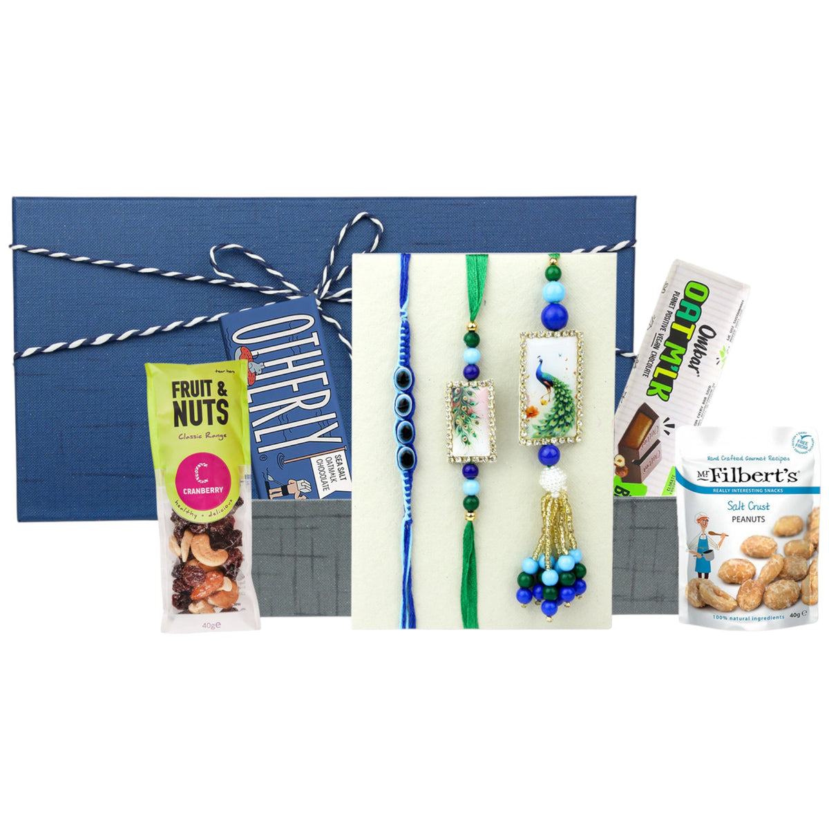 Premium Rakhi Gift Hamper: Royal Blue Rakhi Celebration Box
