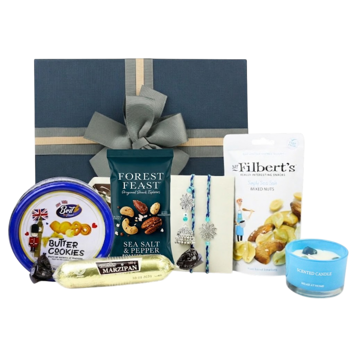 Emartbuy Rakhi Lumba Gift Hamper — Butter Cookies, Marzipan and Salt Nuts