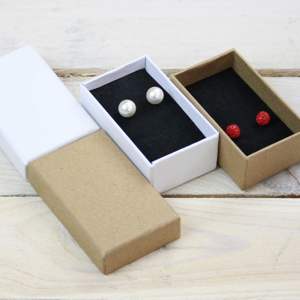 Stylish Rectangle Jewelry Pendant Boxes (Black, Brown, White) - 24 Pack ...