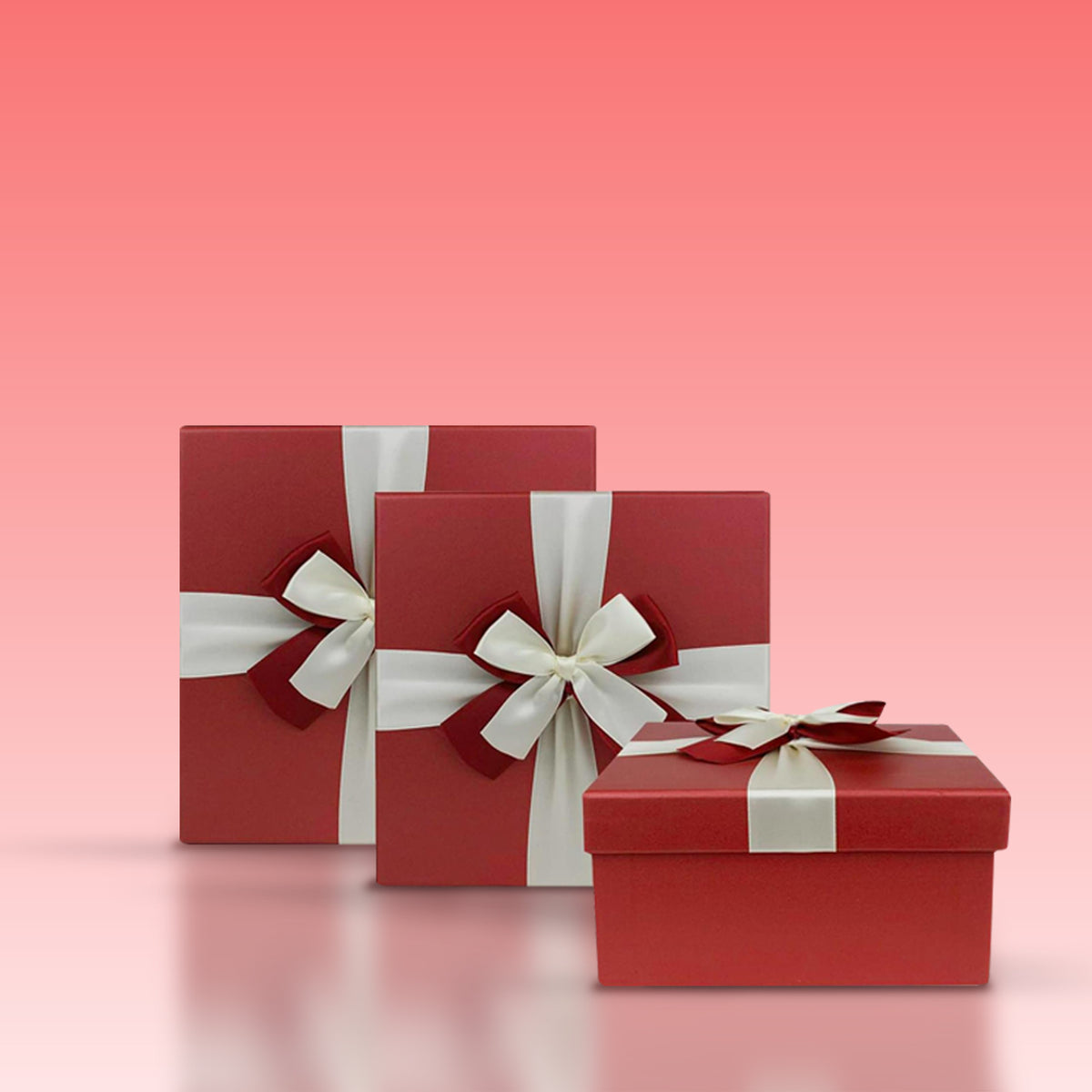 Luxury Red Gift Boxes - Set of 3