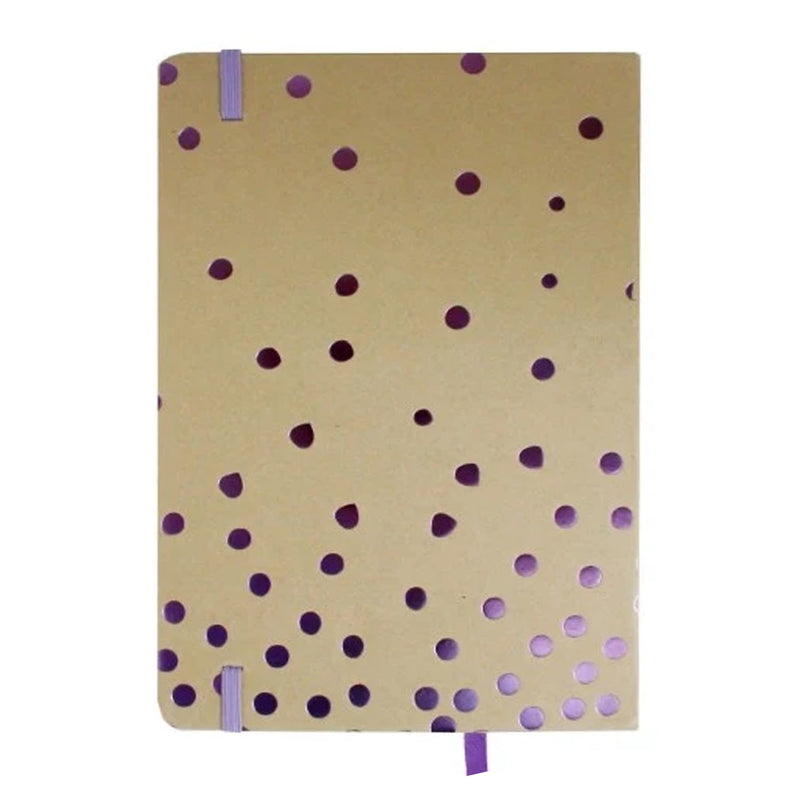 A5 Brown Purple Polka Notebook