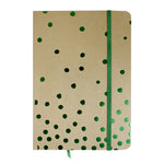 A5 Brown Green Polka Notebook