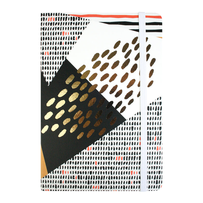 A5 Abstract Notebook - Black/Gold