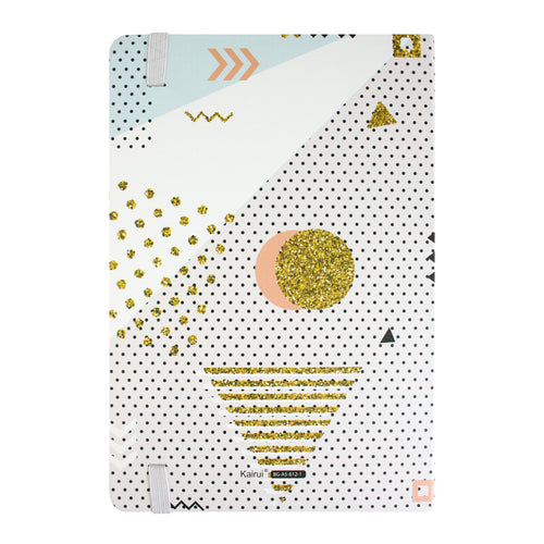 A5 Abstract Notebook - Grey/Gold