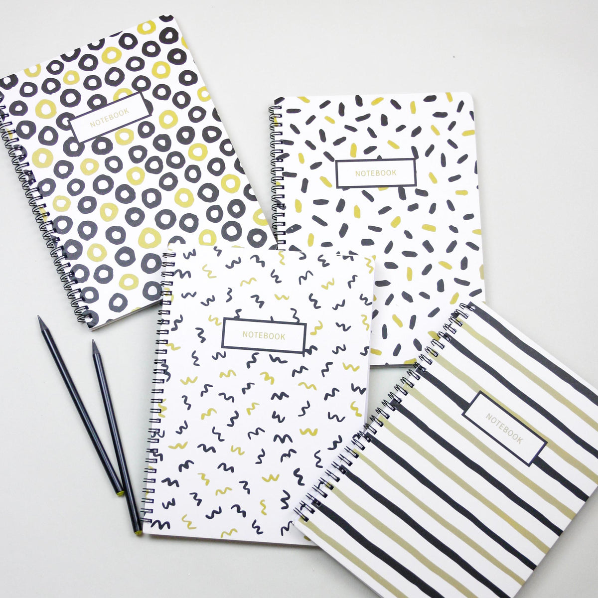 Doodle Spiral Bound Journal Notebook - Set of 3 (B5, A5 & A7, Designs Available)