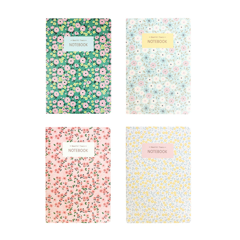 Floral Print Notebook - Set of 4