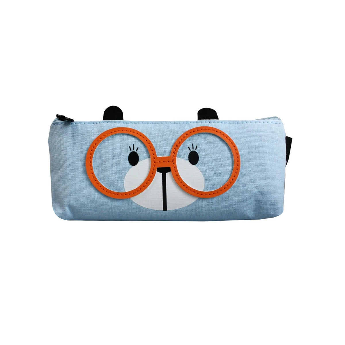 Glasses Fabric Pencil Case - Light Blue