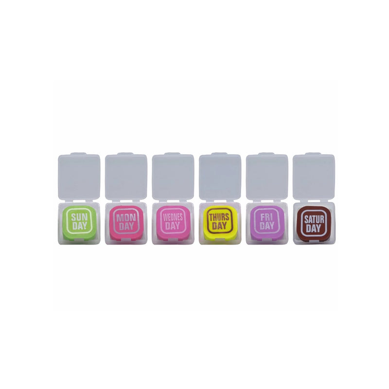 Multicoloured Weekdays Eraser - Set Of 7
