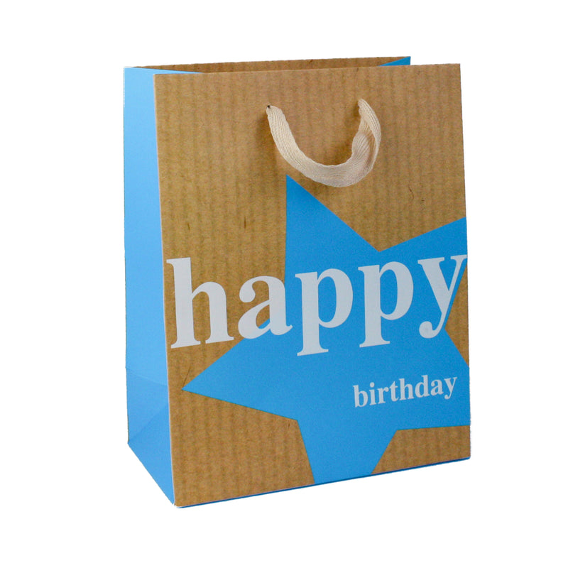 Brown Happy Birthday Gift Bag - Set of 4