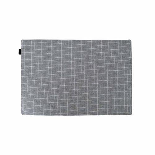 Chequered Fabric A4 Documents Folder Pouch - Grey
