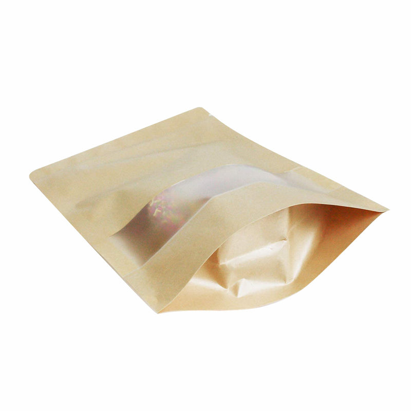 Kraft Zip Lock Paper Bag - Pack of 50