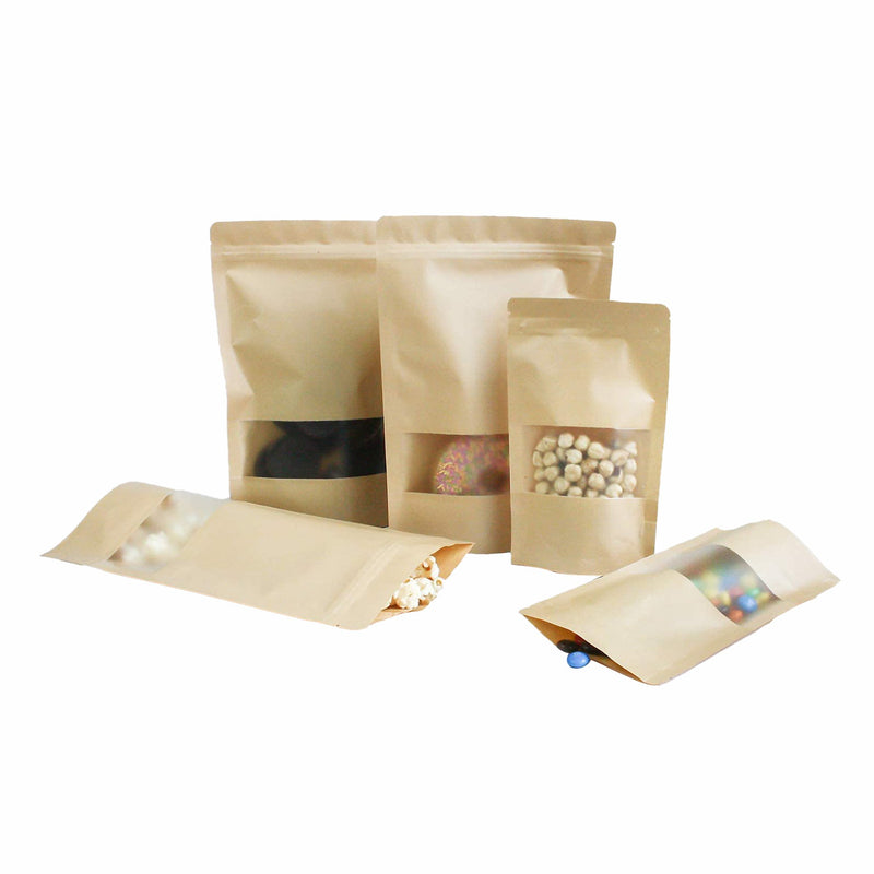 Resealable kraft paper snack bags