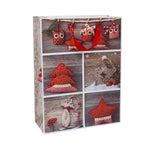 Festive Winter Christmas Gift Bags - Set of 4