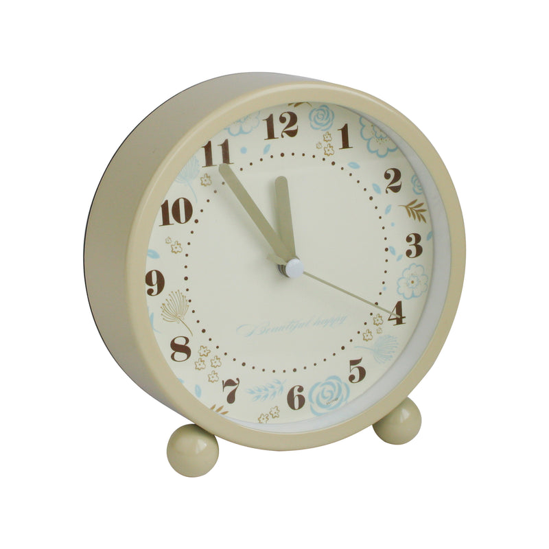 Floral Alarm Clock - Biege