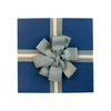 Cream & Blue Bow Gift Box Set of 3 with Shredded Paper
