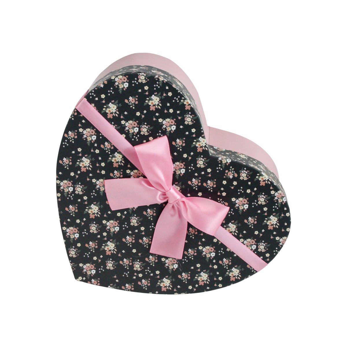 Single Pink Floral Gift Box with Pink Satin Ribbon