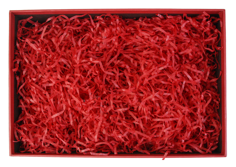 Red Cream Bow Gift Box with Shredded Paper