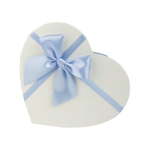 Blue White Textured with Bow Gift Box