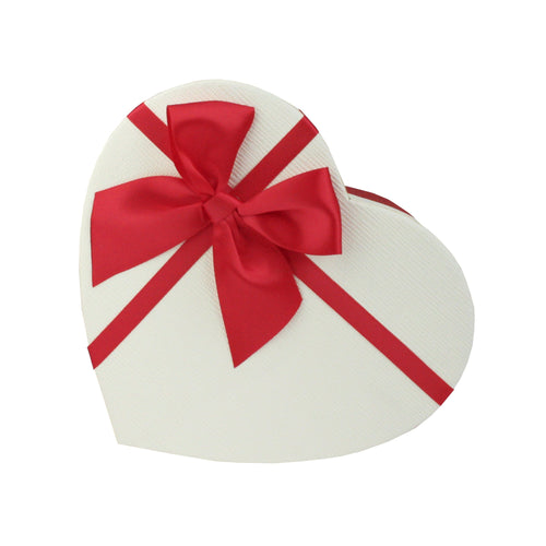 Red White Textured with Bow Gift Box