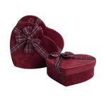 Burgundy Velvet Heart Gift Box
