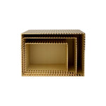 Metallic Gold Stripes Gift Box - Set of 3