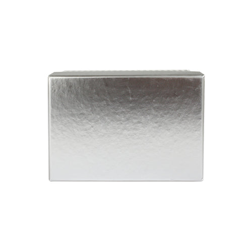 Metallic Silver Stripes Gift Box - Set of 3