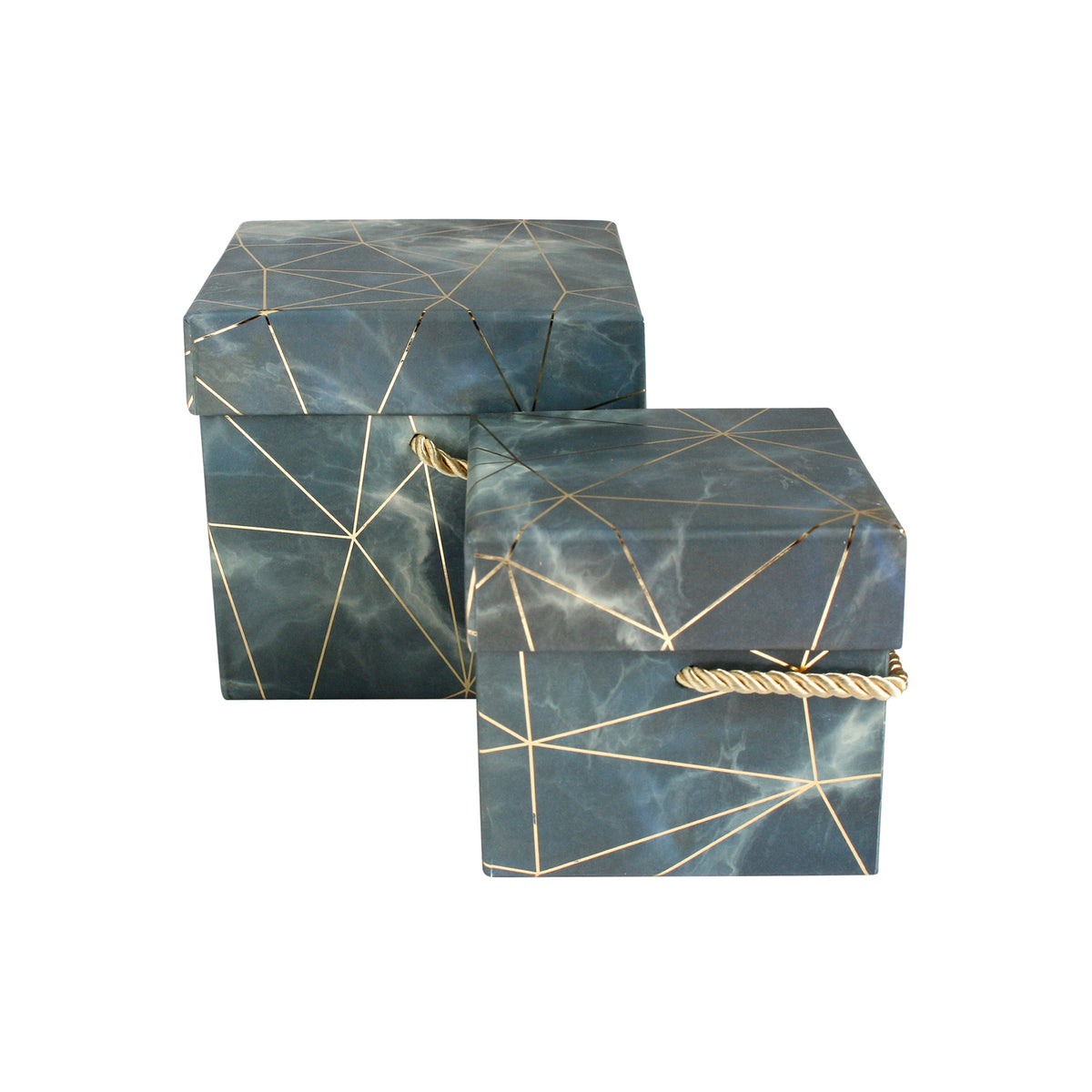 Grey Marble Print Gift Box - Set of 2