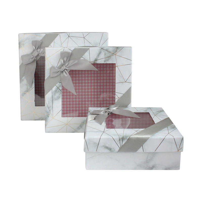 White Marble Print Gift Box