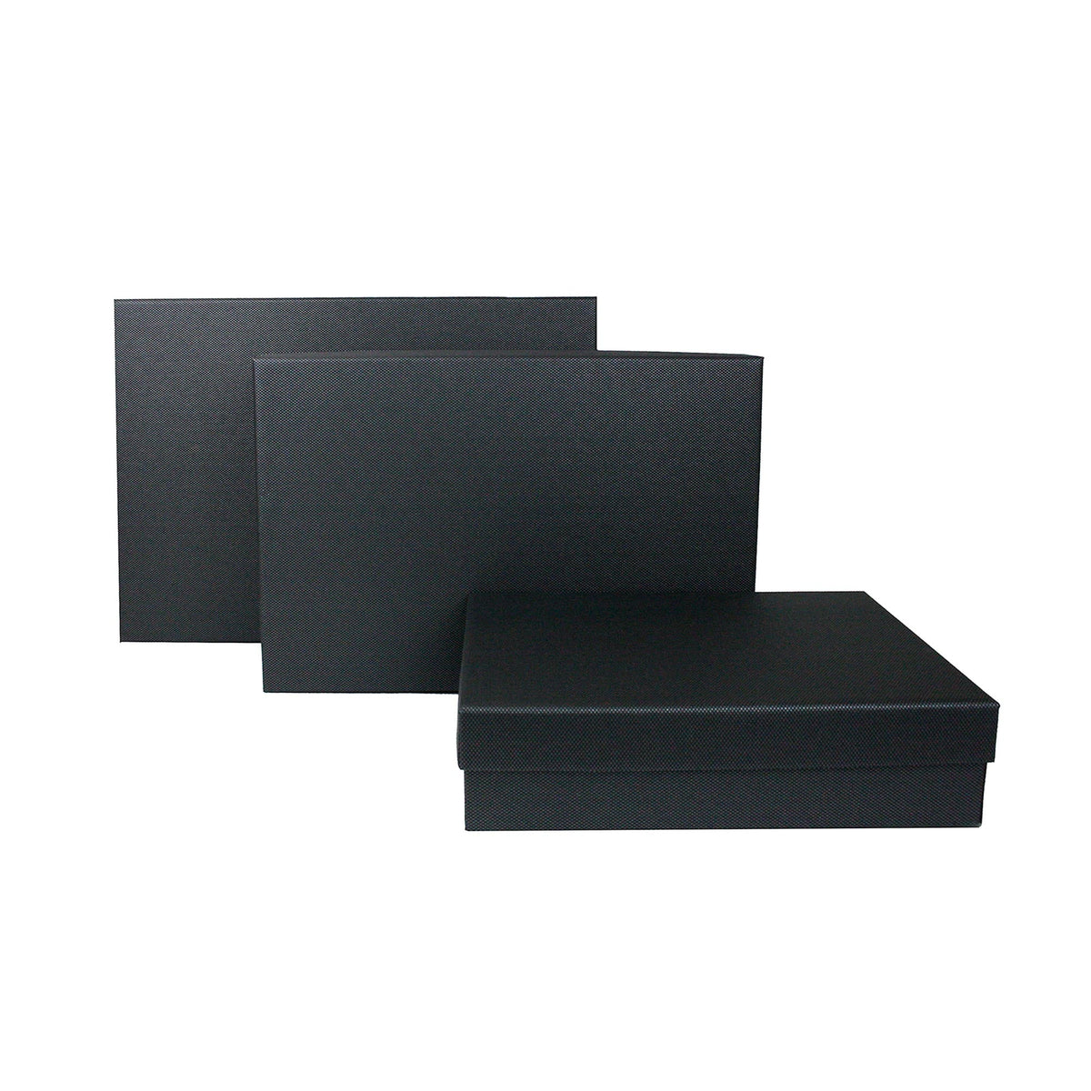 Set of 3 Textured Black Gift Boxes