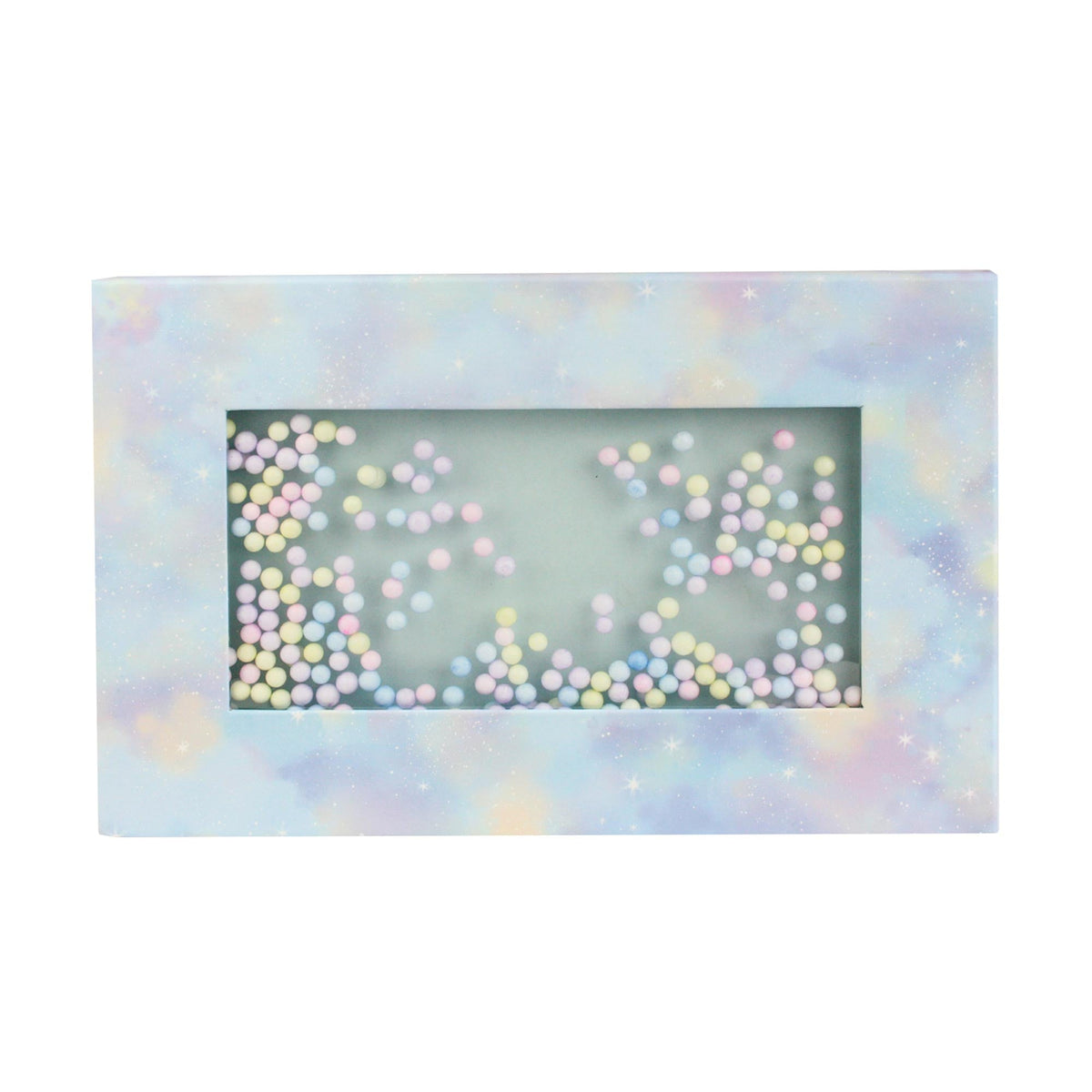 Pastel Blue & Multicolored Balls Gift Box with Shredded Paper