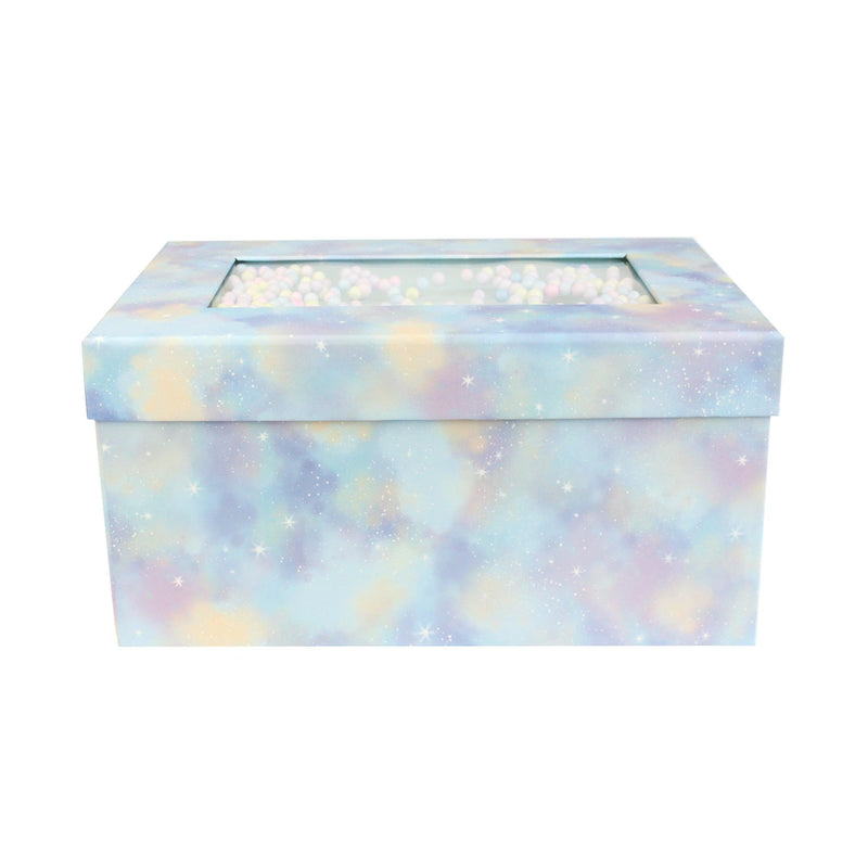 Pastel Blue & Multicolored Balls Gift Box Set of 3 with Shredded Paper