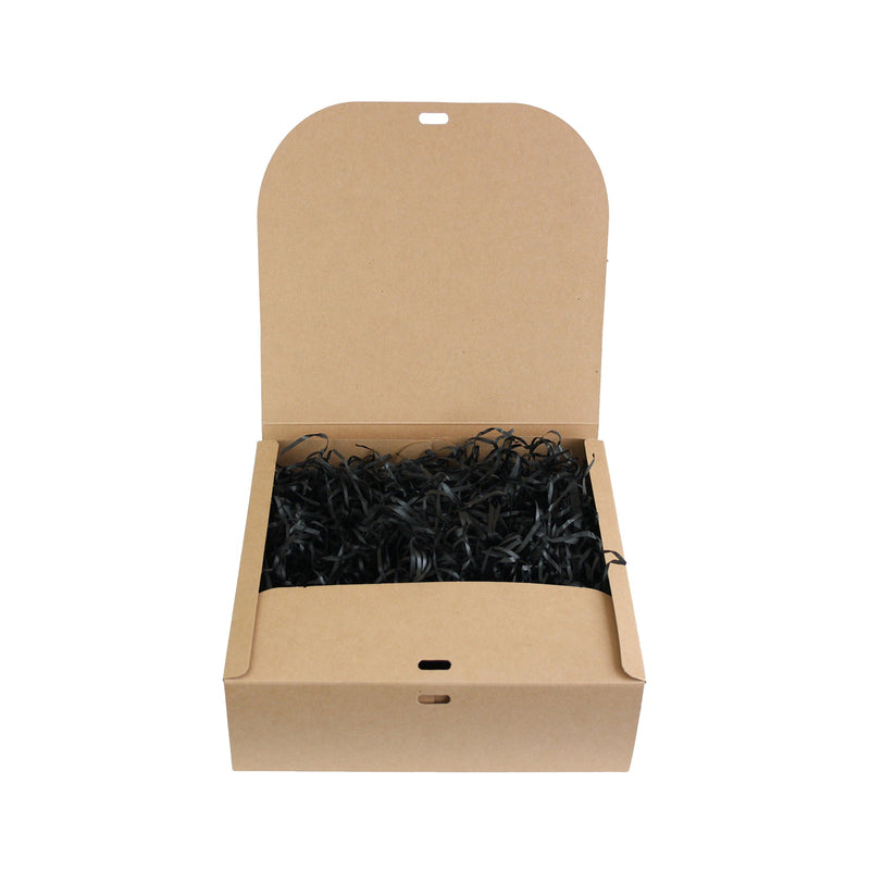 Square Brown Kraft Box with Shredded Paper