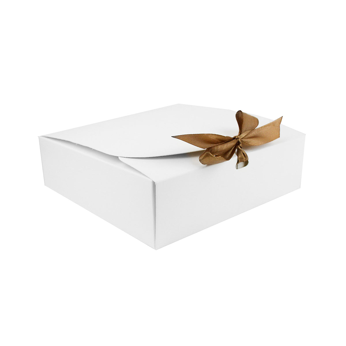 Pack of 12 White Kraft Gift Boxes with Ribbon